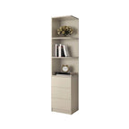 Beige Glass Front Wardrobe System With Display Shelves and Top Cabinets