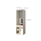 Beige Glass Front Wardrobe System With Display Shelves and Top Cabinets Dimensions