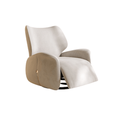 Stylish Beige Matte Velvet Electric Recliner for Modern Decor