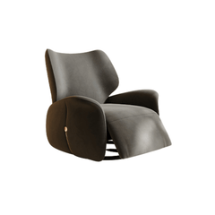 Comfortable Beige Matte Velvet Adjustable Recliner Chair