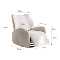 Elegant and Comfortable Beige Matte Velvet Recliner Chair