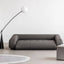Beige 3-seater microfiber leather sofa bed in Nordic style with versatile design