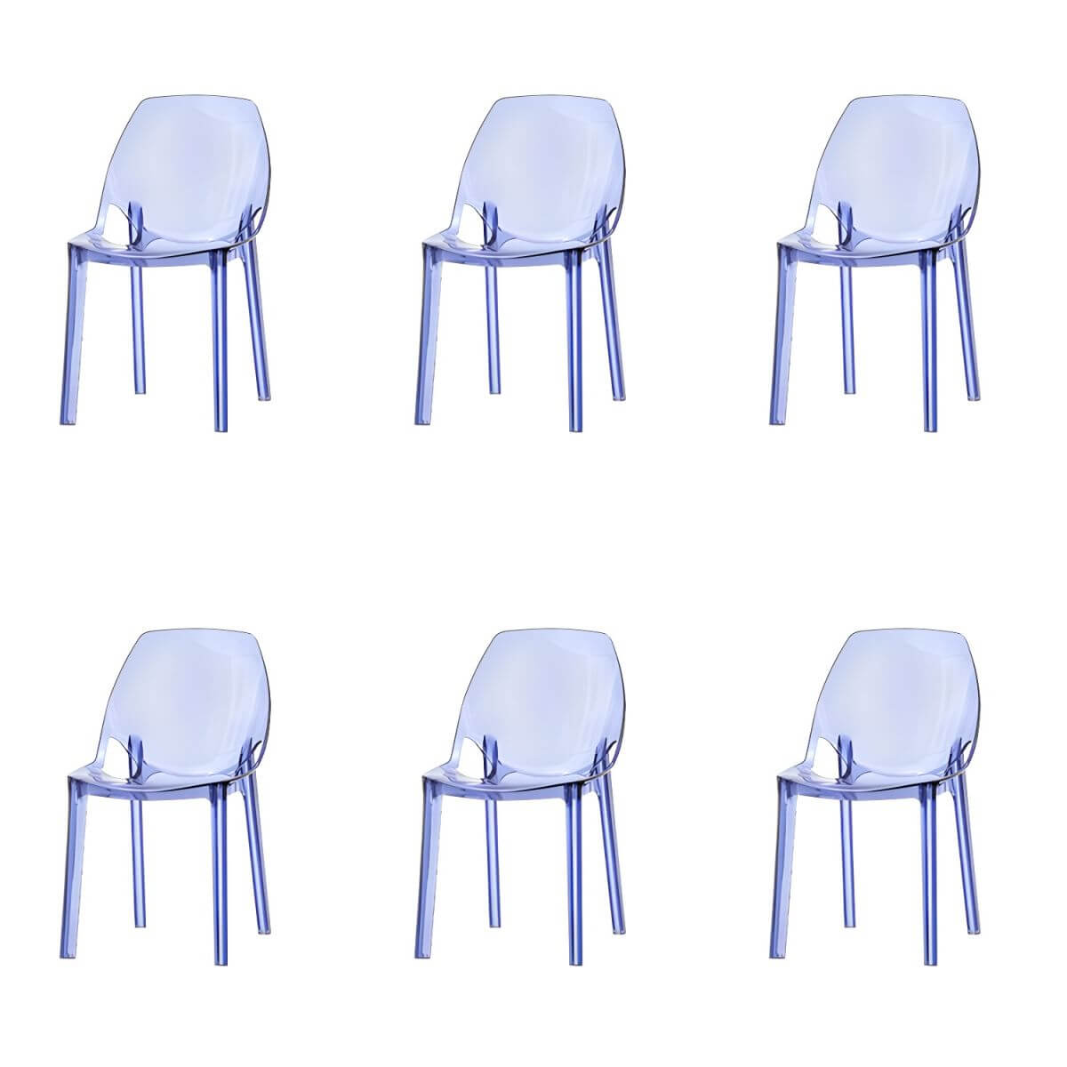 Armless acrylic side Parsons dining chair for indoor home use