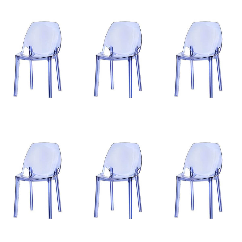 Armless acrylic side Parsons dining chair for indoor home use
