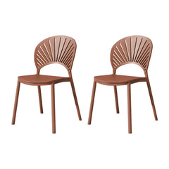 Scandinavian Style Plastic & Acrylic Side Chair with Low Back for Kitchen & Dining Dining Chairs