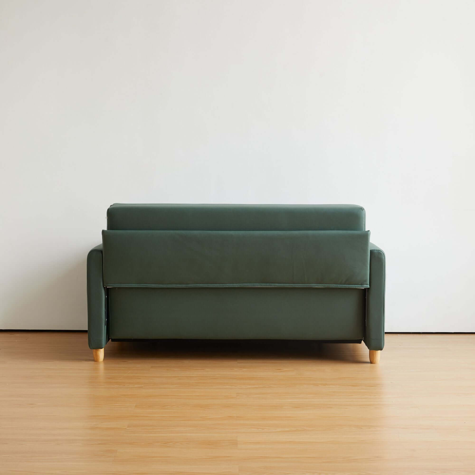 Convertible 3-in-1 sleeper sofa with pull-out bed and storage space