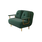 Convertible sofa sleeper with tufted back and polyester fiber upholstery