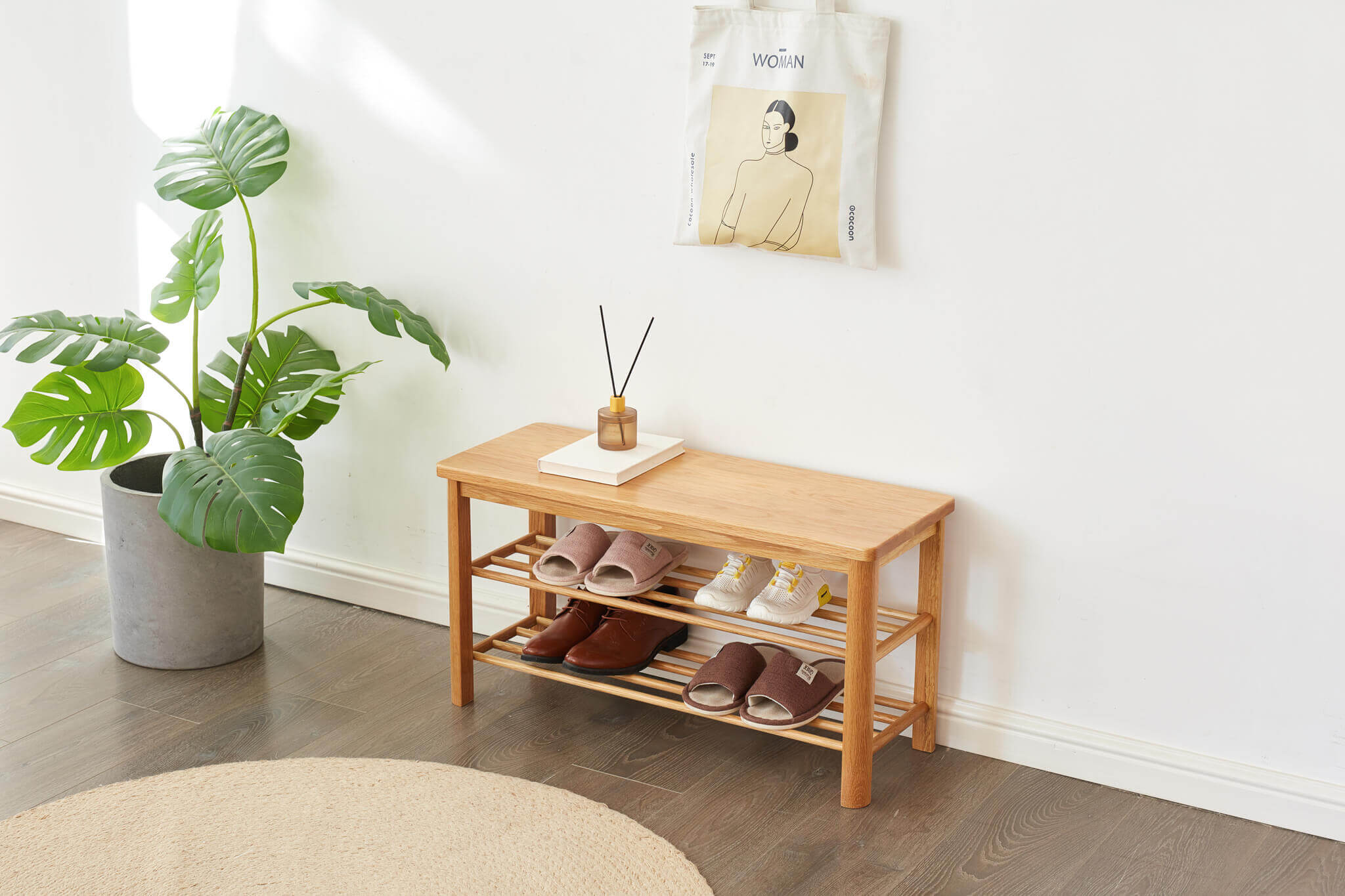 elise wooden bench for hallway