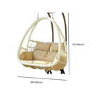 Metal stand porch swing with tropical unfinished color, pads, and chain for two swings