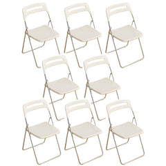 Collapsible Open Back Side Chair with Plastic & Acrylic Material - Modern Kitchen & Dining Dining Chairs