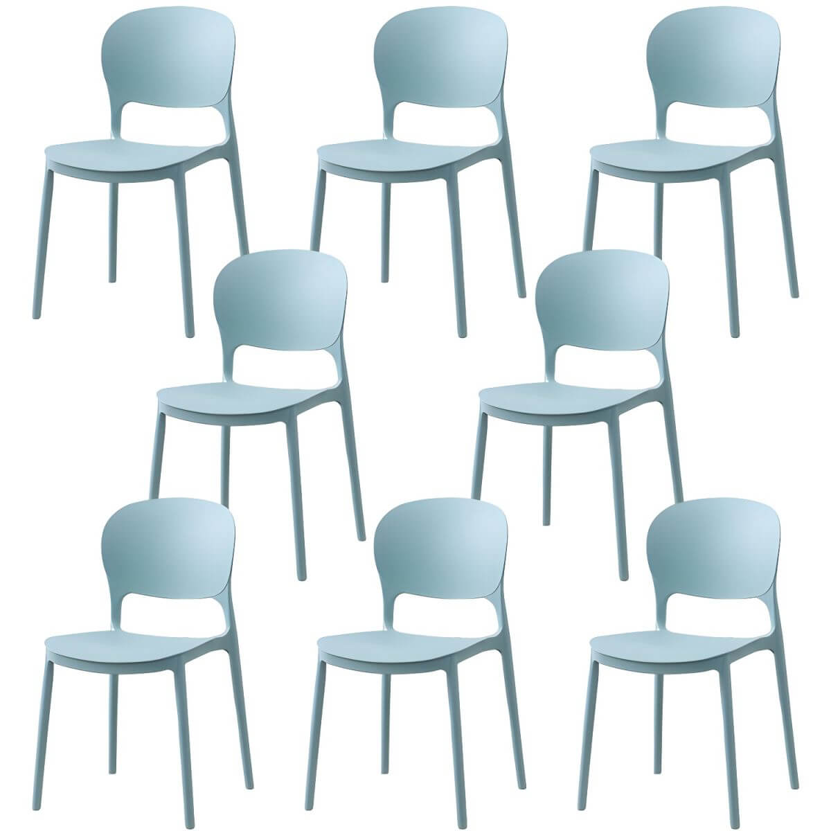 Scandinavian style stackable plastic and acrylic dining side chair for kitchen and dining