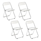 Scandinavian style dining chair with silver metal legs and plastic acrylic seat