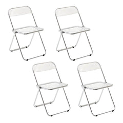 Scandinavian Style Silver Metal Leg Plastic & Acrylic Side Chair Dining Chairs