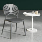 Scandinavian style plastic and acrylic side chair with low back for kitchen and dining