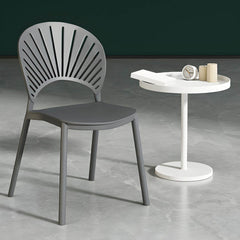 Scandinavian Style Plastic & Acrylic Side Chair with Low Back for Kitchen & Dining Dining Chairs