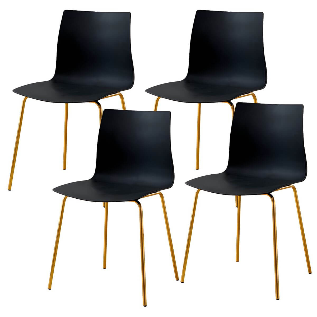 Modern plastic and acrylic side chair with metal legs, ideal for kitchen and dining rooms