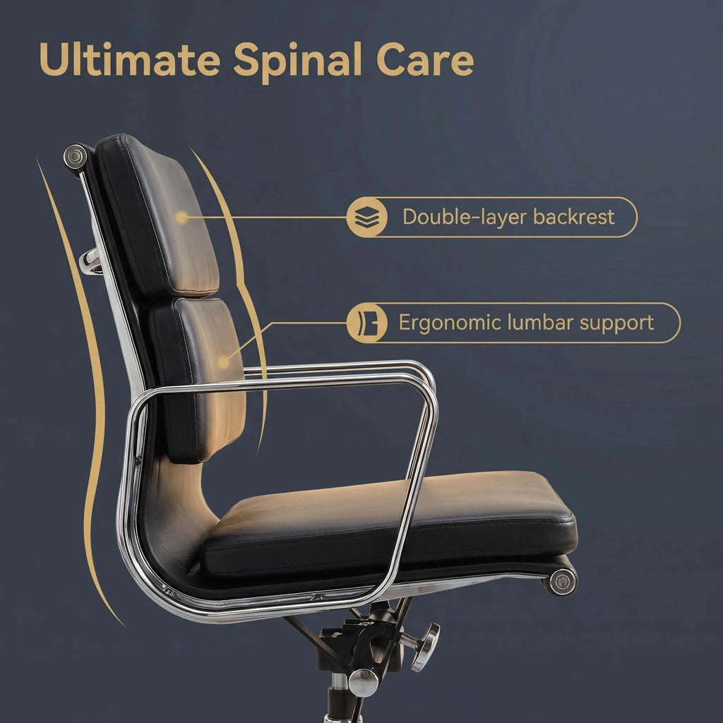 Birch Ergonomic Office Chair with Faux Leather Upholstery