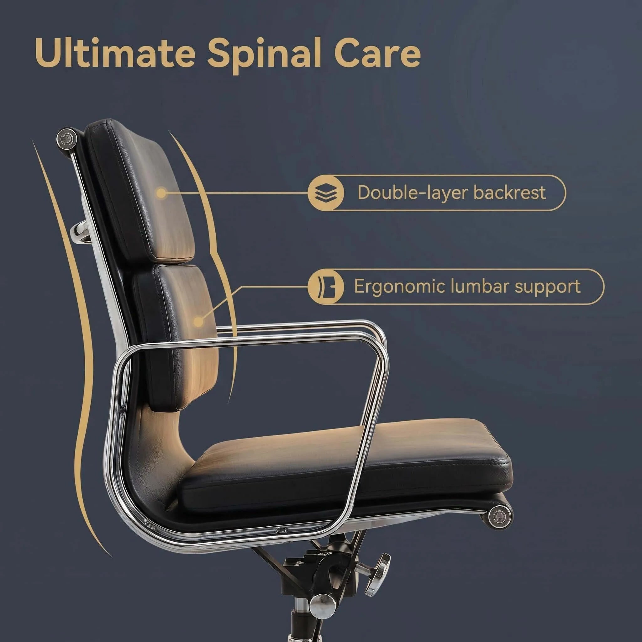 Birch Ergonomic Office Chair with Faux Leather Upholstery