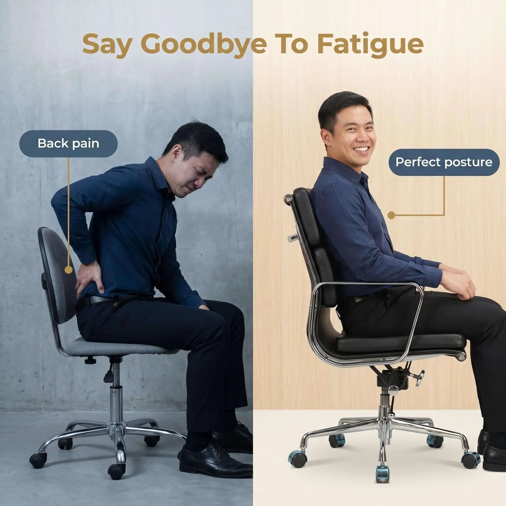 Birch Ergonomic Office Chair with Faux Leather Upholstery
