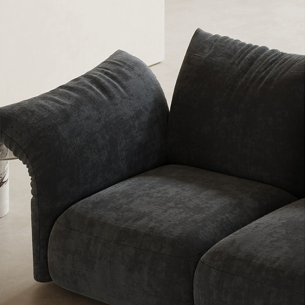 Minimalist Petal-Shaped Casual Sofa in Soft Chenille Material