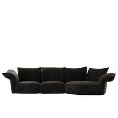 Elegant Black Chenille Sofa with Multi-Seating Capacity and Petal Design