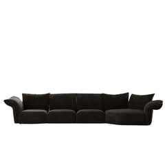 Contemporary Black Multi-Seater Casual Sofa with Unique Petal Shape