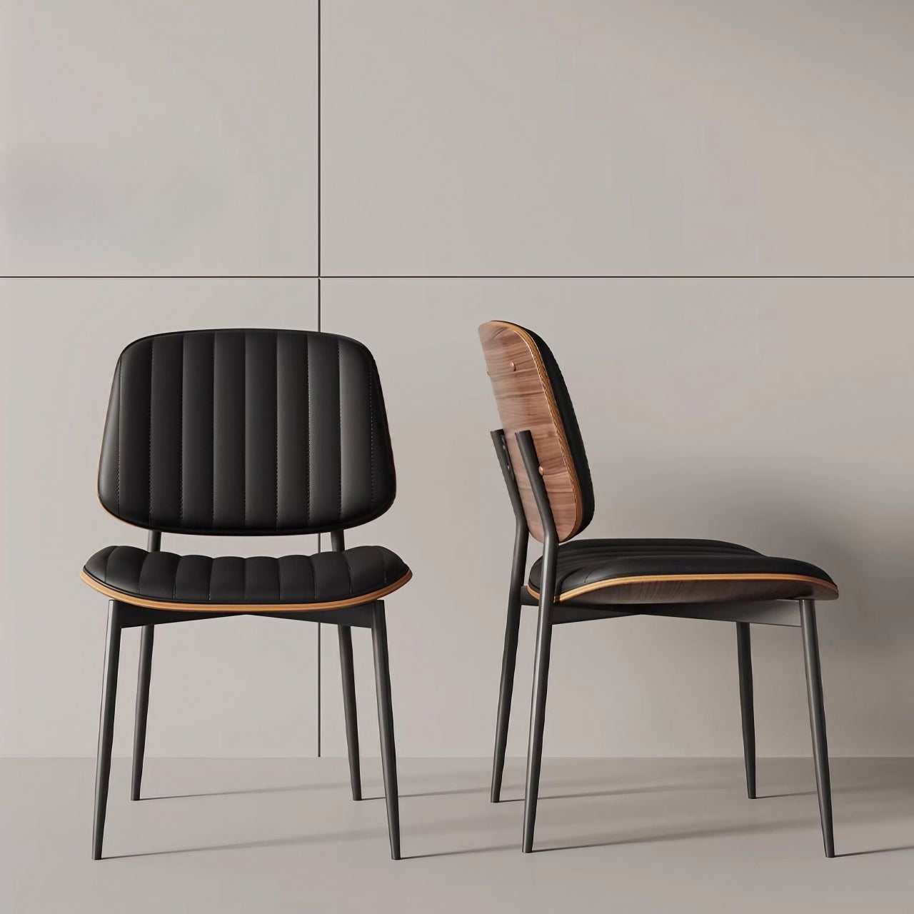 Minimalist Luxury Single Chair in Durable Black Leather