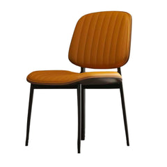 Leather Minimalist Dining Chair with Sturdy Backrest