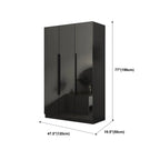 Black Glass Display Wardrobe Armoire With Soft-Close Storage Dimensions