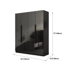 Black Glass Display Wardrobe Armoire With Soft-Close Storage Dimensions
