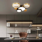 Black & Gold Circular LED Flush Mount Ceiling Light Fixture