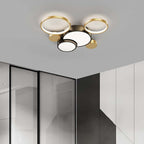 Black & Gold Circular LED Flush Mount Ceiling Light Fixture
