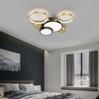 Black & Gold Circular LED Flush Mount Ceiling Light Fixture