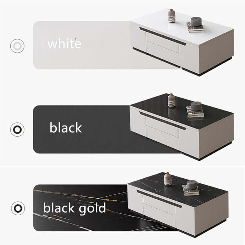 Black Gold Lift-Top Coffee Table With Hidden Storage