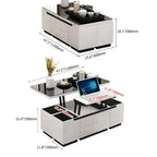 Black Gold Lift-Top Coffee Table With Hidden Storage