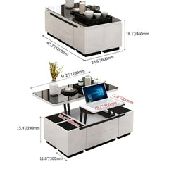 Black Gold Lift-Top Coffee Table With Hidden Storage