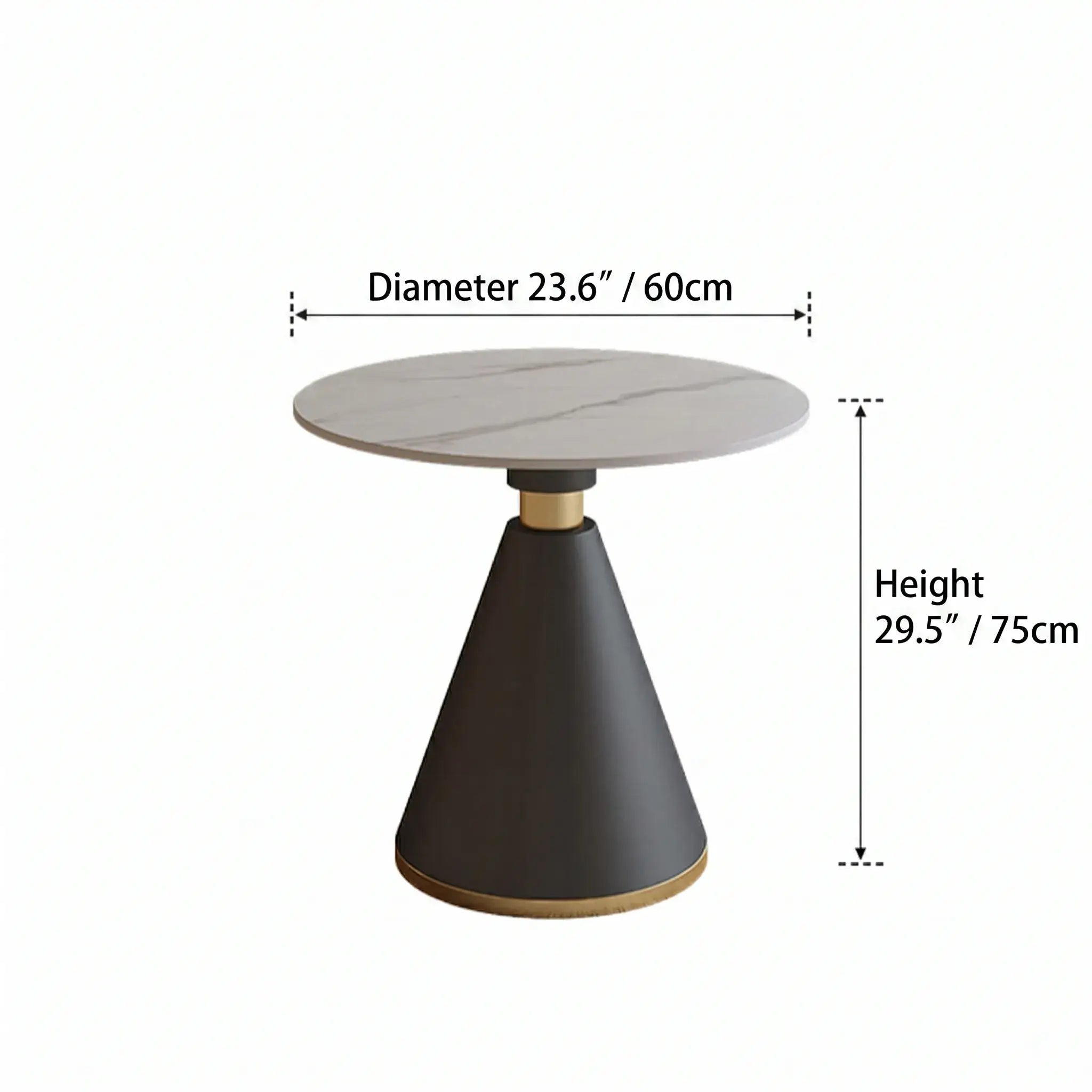 Black-Gold Metal Base with Nappa Leather & Sintered Stone Table Set