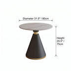 Black-Gold Metal Base with Nappa Leather & Sintered Stone Table Set