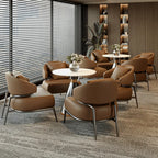Black-Gold Metal Base with Nappa Leather & Sintered Stone Table Set