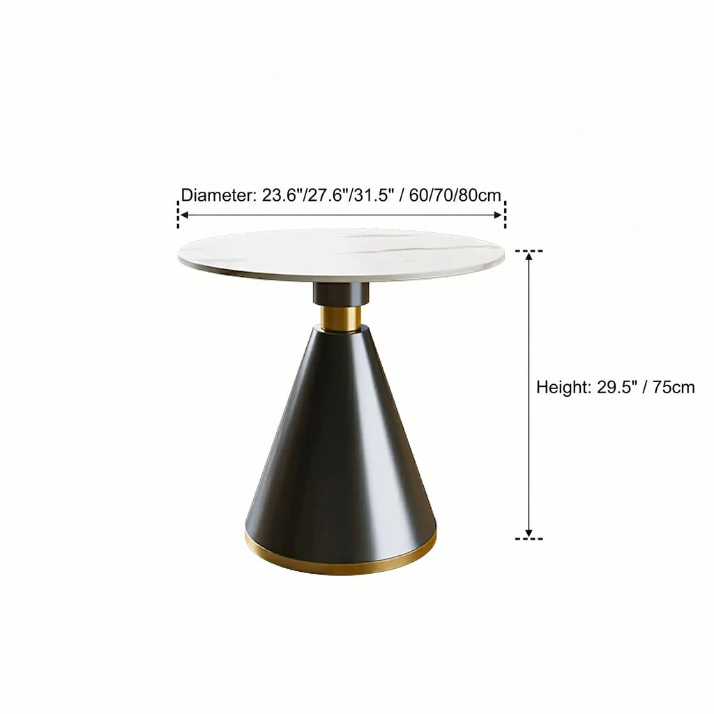 Black-Gold Metal Base with Nappa Leather & Sintered Stone Table Set Dimensions