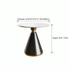 Black-Gold Metal Base with Nappa Leather & Sintered Stone Table Set Dimensions