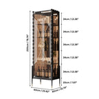 Black Modern Glass Display Cabinet with 5 Shelves