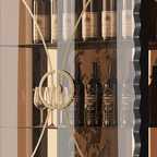 Black Modern Glass Display Cabinet with 5 Shelves