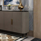 Black Sideboard Buffet with Gold Stainless Steel Base