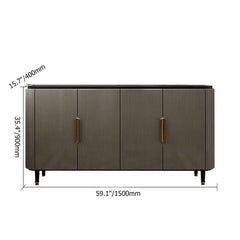 Black Sideboard Buffet with Gold Stainless Steel Base