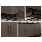 Black Sideboard Buffet with Gold Stainless Steel Base