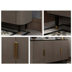 Black Sideboard Buffet with Gold Stainless Steel Base