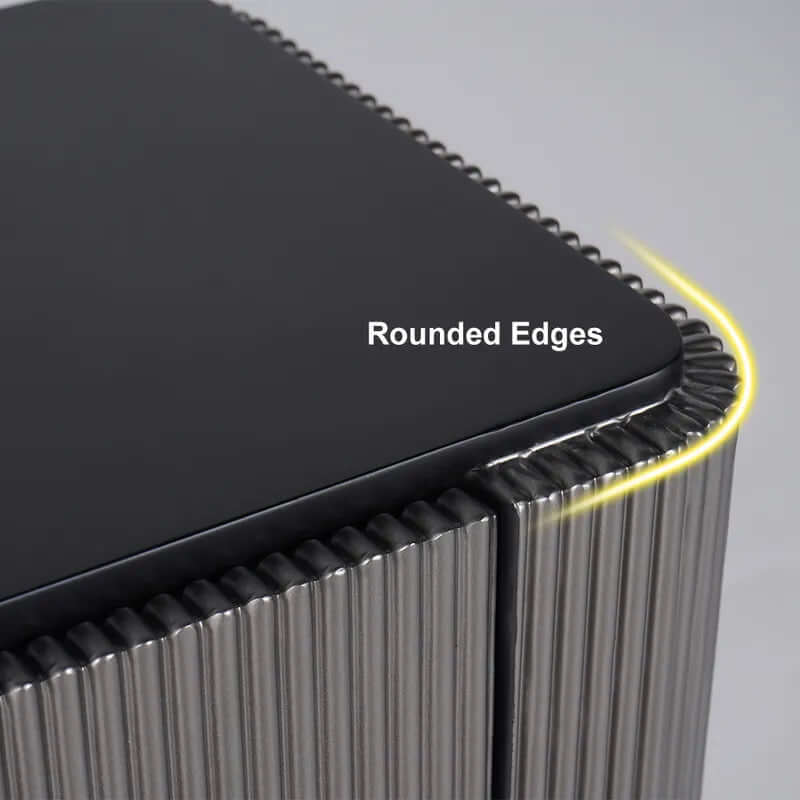 Black Sideboard Buffet with Gold Stainless Steel Base