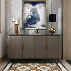 Black Sideboard Buffet with Gold Stainless Steel Base Main Product Image