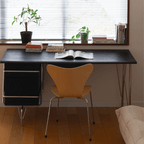 Black Trimline Wooden Desk with Chrome Frame & Drawers
